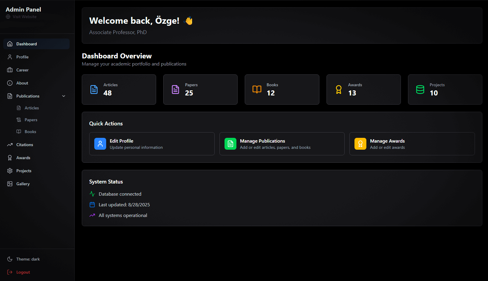 Content management interface